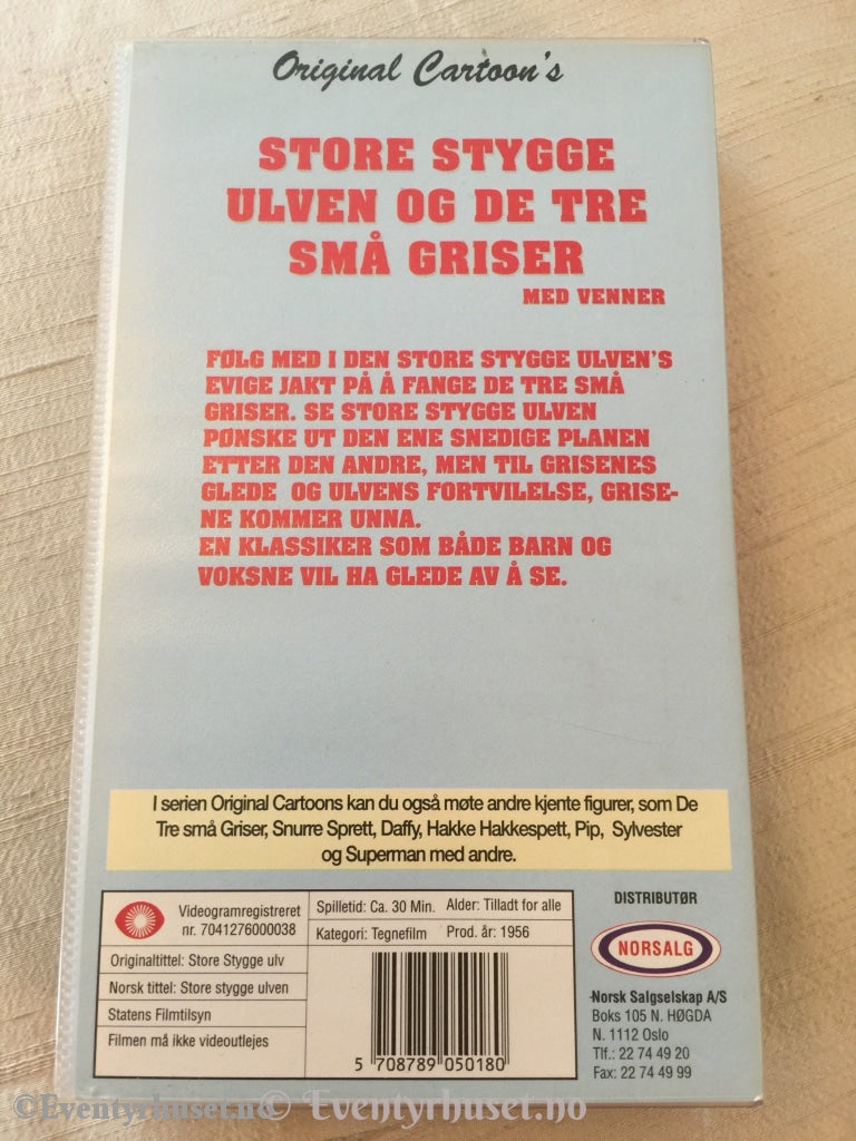 Den Store Stygge Ulven Og De Tre Små Griser. 1956. Vhs. Vhs
