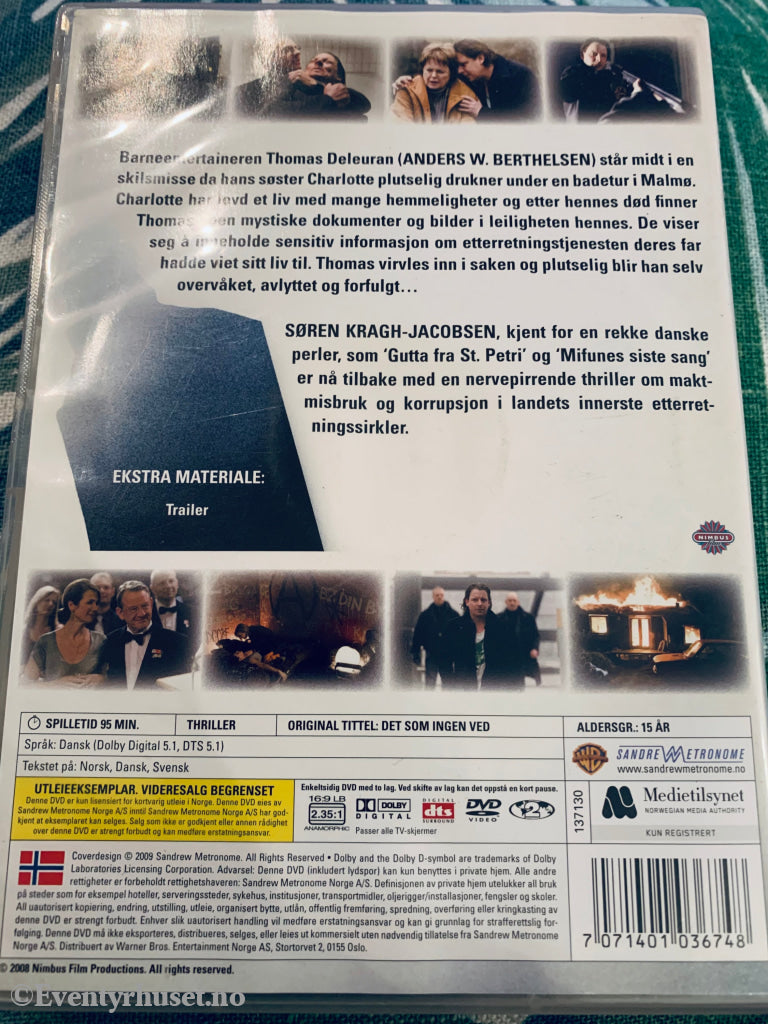Det Som Ingen Vet. 2009. Dvd Leiefilm.