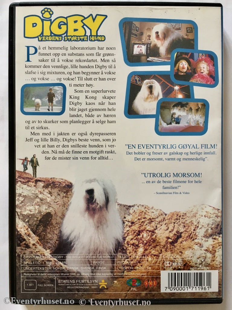 Digby Verdens Største Hund. 1973. Dvd. Dvd