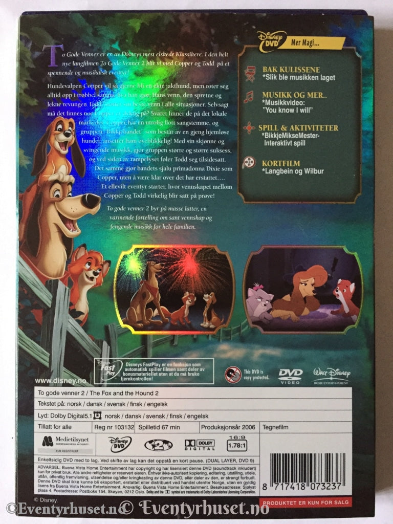 Disney Dvd. To Gode Venner 2. Dvd