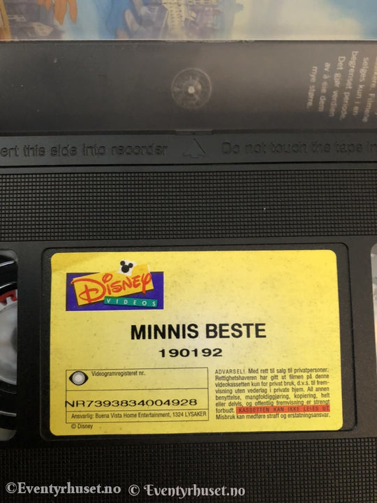 Disney Vhs. 190192. Minnis Beste. Vhs