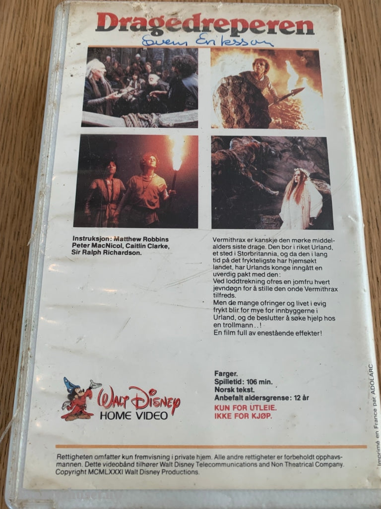 Disney Vhs. Dragedreperen. Vhs