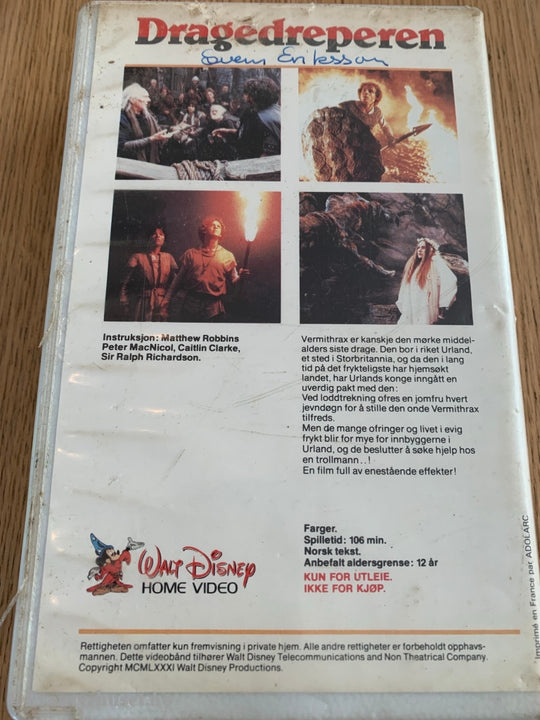 Disney Vhs. Dragedreperen. Vhs
