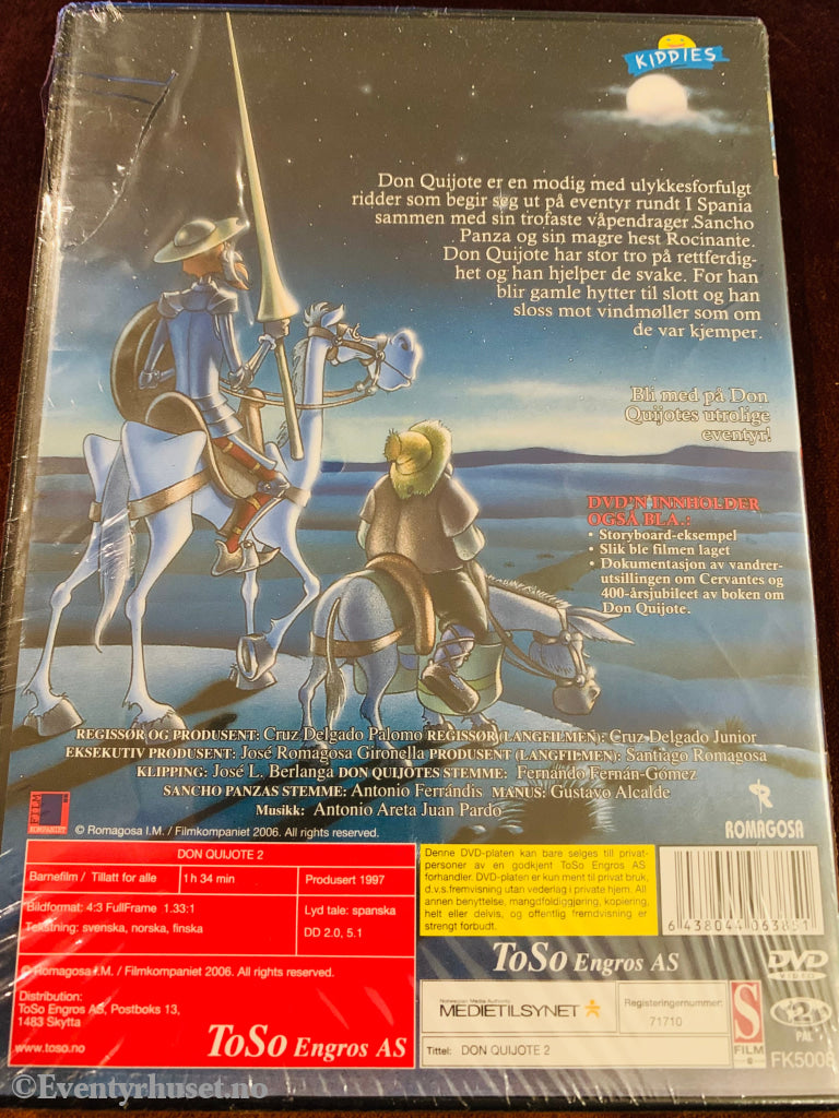 Don Quijote 2. 1997. Dvd. Ny I Plast! Dvd