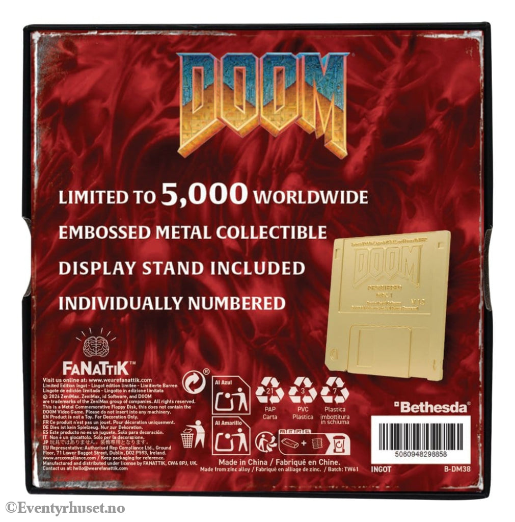 Doom Replik Floppy Disk Gold Plated Limited Edition Fashion & Accessories