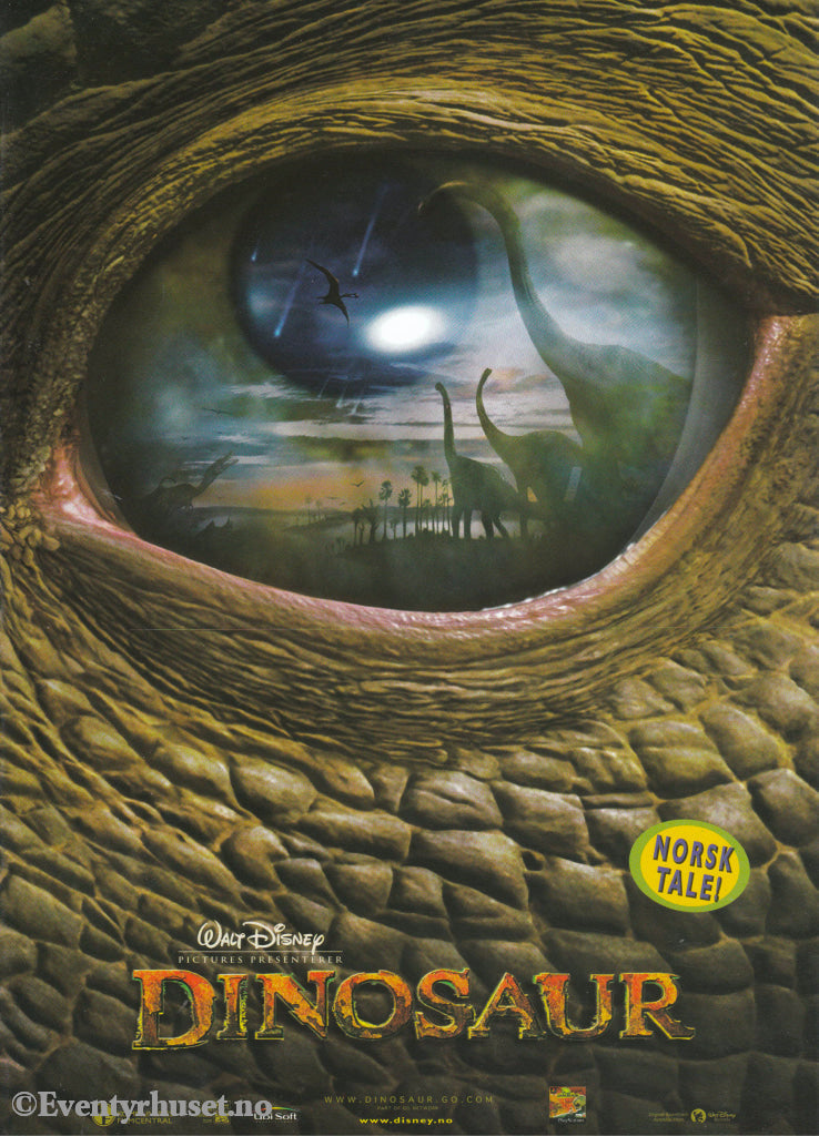 Download: Disney´s Dinosaur. Unik Brosjyre På 4 Sider Med Norsk Tekst (Vaskeseddel). Digital Fil I