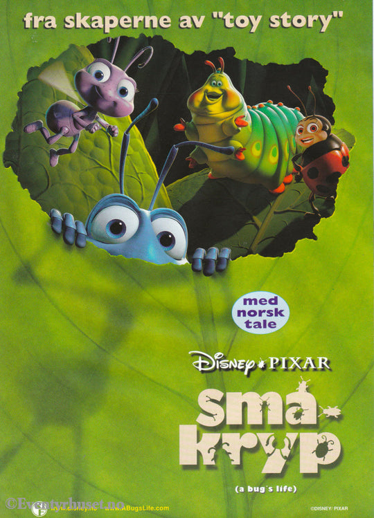 Download: Disney´s Småkryp. Unik Brosjyre På 4 Sider Med Norsk Tekst (Vaskeseddel). Digital Fil I
