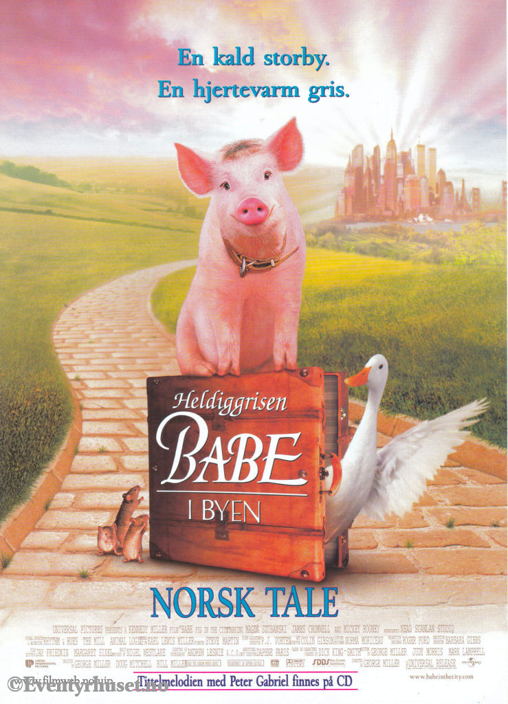 Download: Heldiggrisen Babe I Byen. Unik Brosjyre På 4 Sider Med Norsk Tekst (Vaskeseddel). Digital