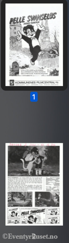 Download: Pelle Svanseløs. Unik Brosjyre På 2 Sider Med Norsk Tekst (Vaskeseddel). Digital Fil I