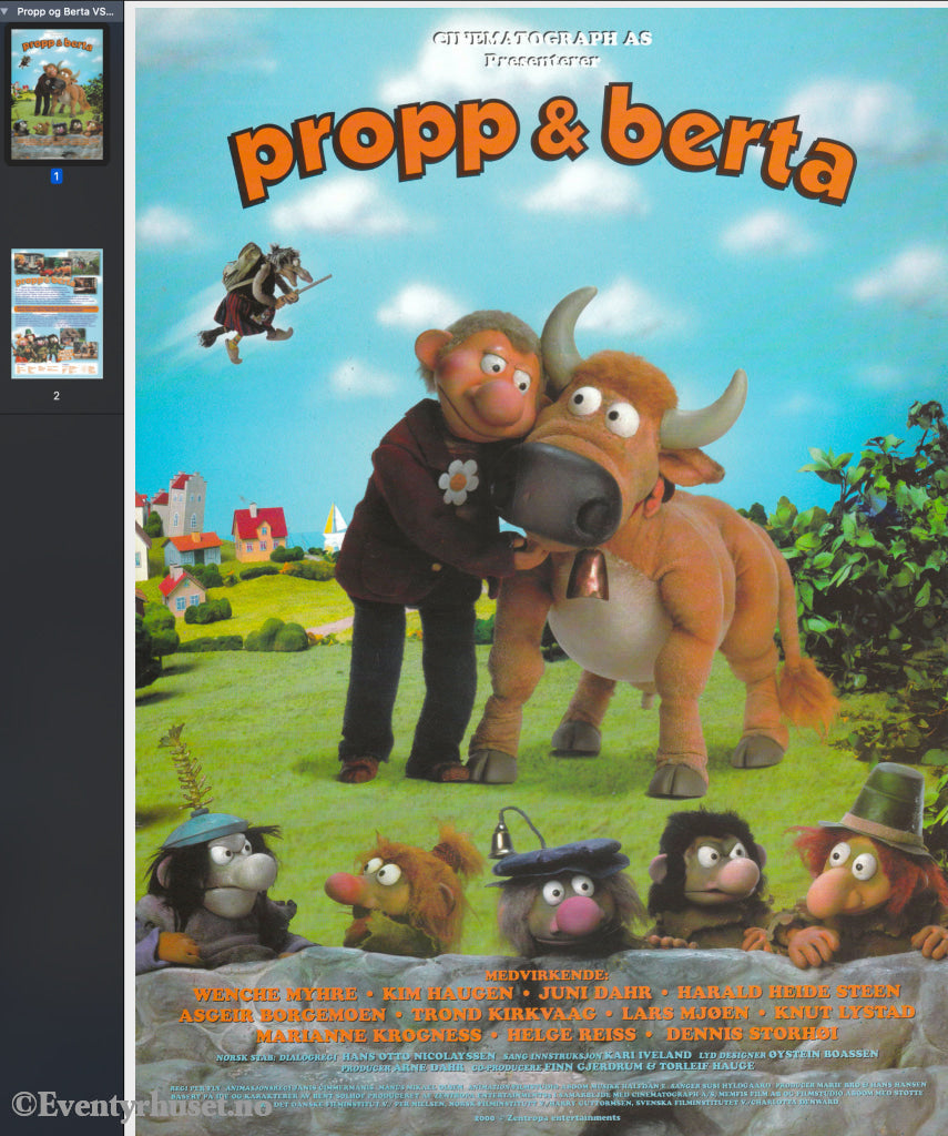 Download: Propp & Berta. Unik Brosjyre På 2 Sider Med Norsk Tekst (Vaskeseddel). Digital Fil I