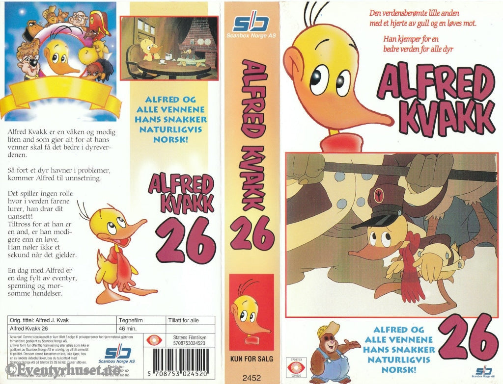 Download / Stream: Alfred Kvakk. Vol. 26. (Alfred J. Kvak). Vhs. Norwegian Dubbing. Stream Vhs