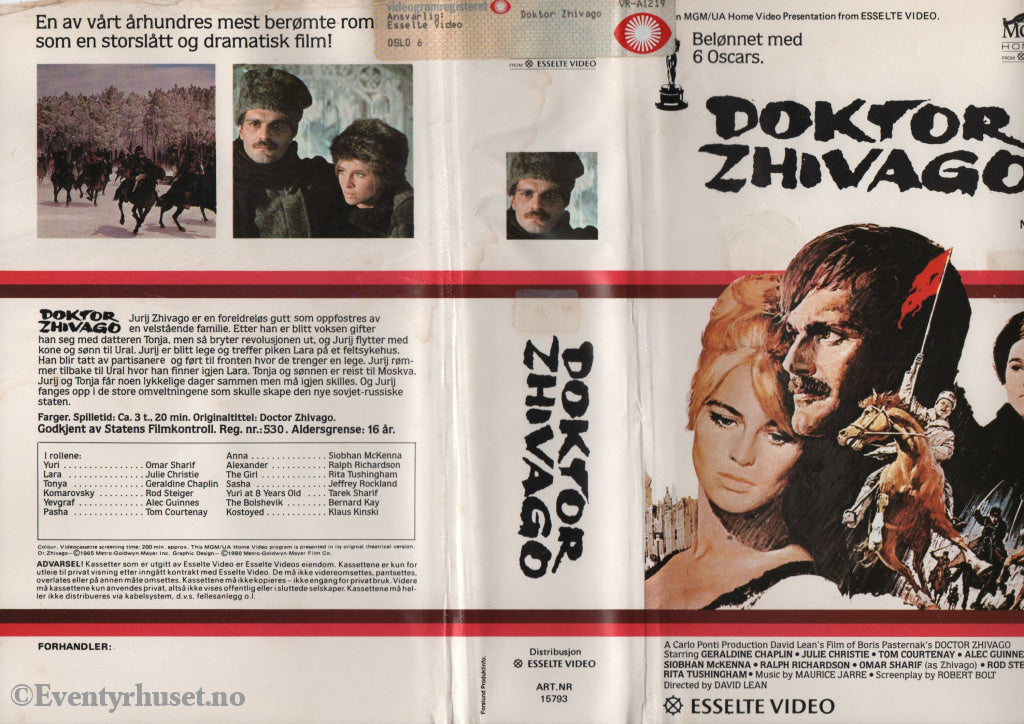 Download / Stream: Doktor Zhivago. Vol. 2 av 2. 1965. VHS Big Box. Norwegian subtitles. VHS
