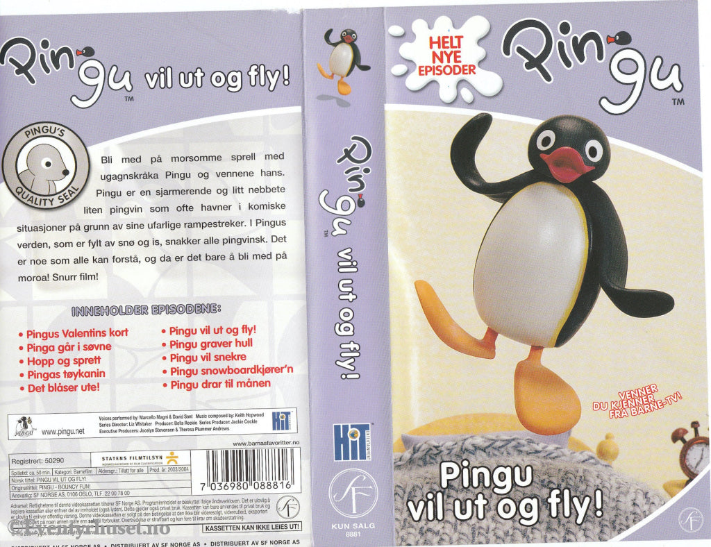 Download / Stream: Pingu Vil Ut Og Fly. Vhs. Norwegian Release. Vhs