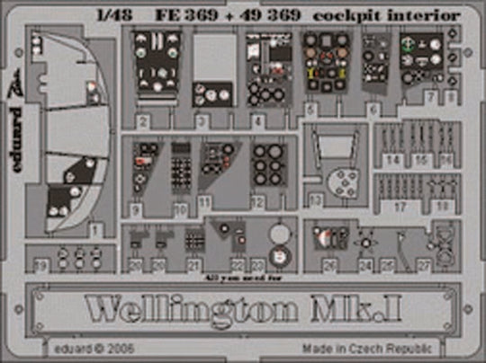 Wellington  Mk.I cockpit interior für Trumpeter Bausatz