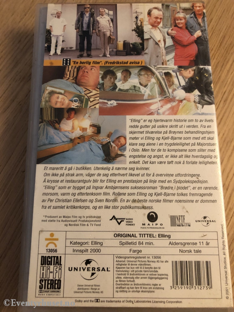 Elling. 2000. Vhs. Vhs