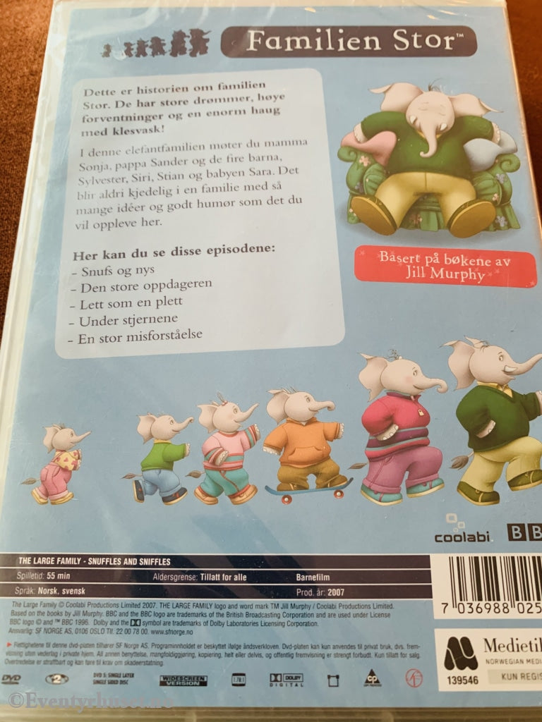 Familien Stor - Snufs Og Nys. 2007. Dvd. Ny I Plast! Dvd