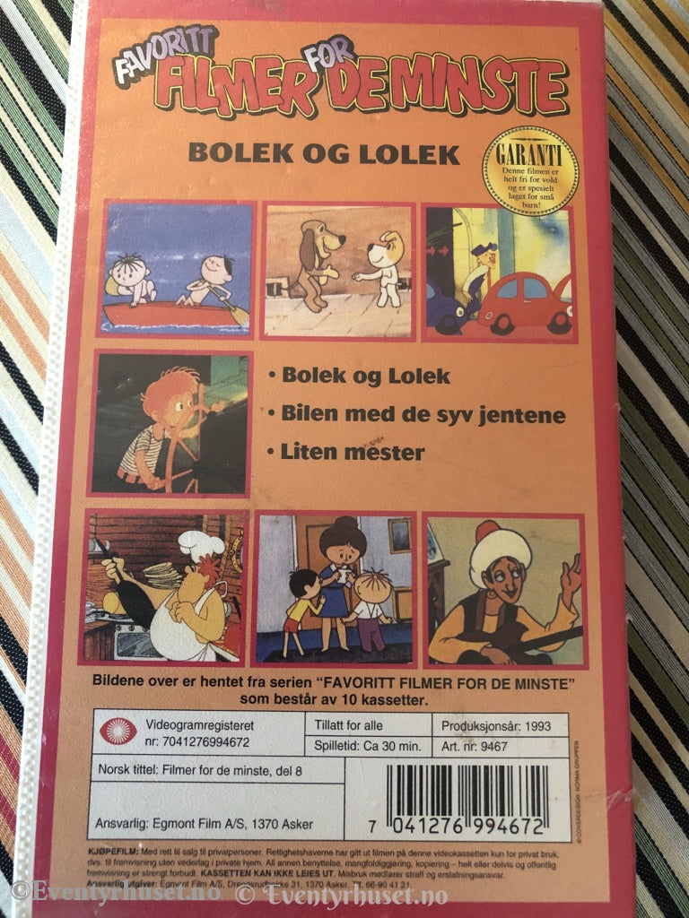 Favorittfilmer For De Minste. Nr. 8. 1993. Vhs. Vhs