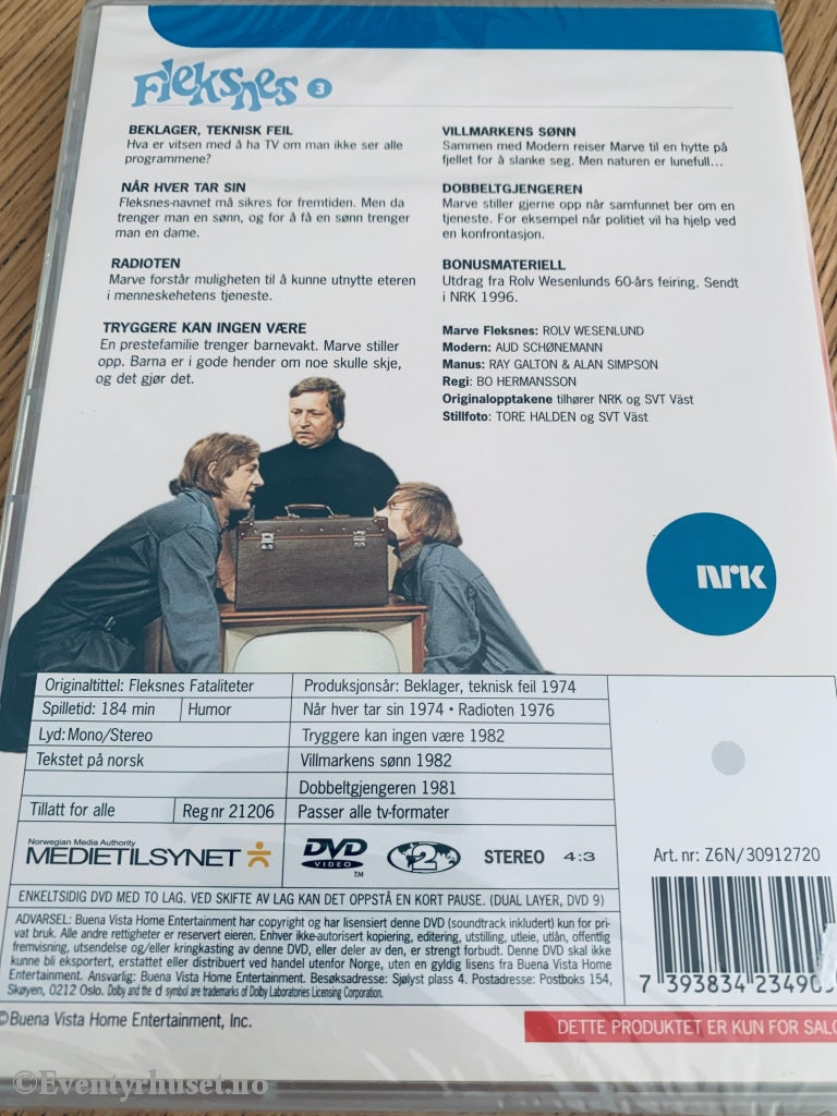 Fleksnes 3. Dvd. Ny I Plast! Dvd