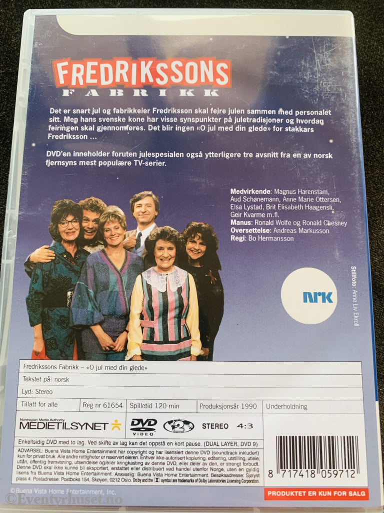 Fredrikssons Fabrikk - «O Jul Med Din Glede» (Nrk) 1990. Dvd. Dvd