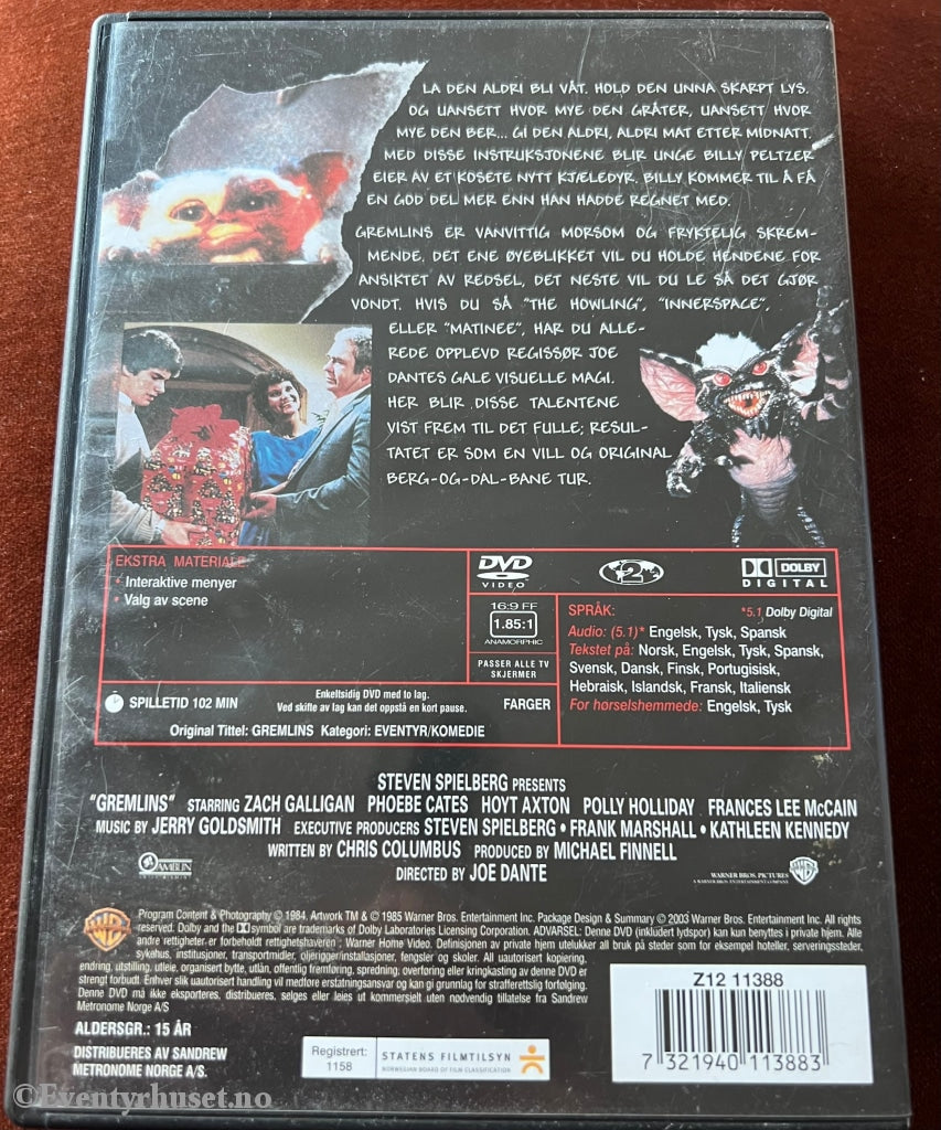 Gremlins. 1985. Dvd. Dvd