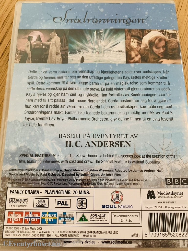 H. C. Andersen. Snødronningen. Dvd. Dvd