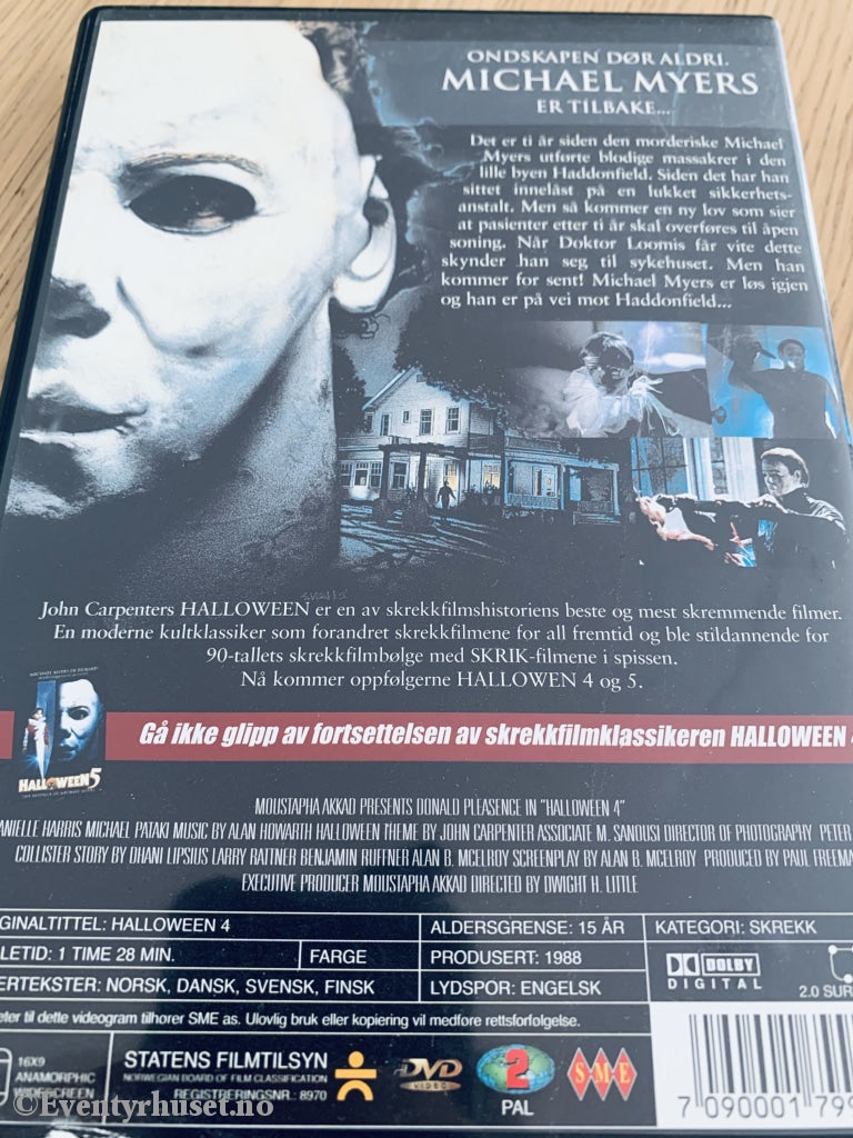 Halloween 4. 1988. Dvd. Dvd