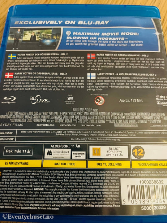 Harry Potter And The Deathly Hallows - Part 2. Blu-Ray Disc