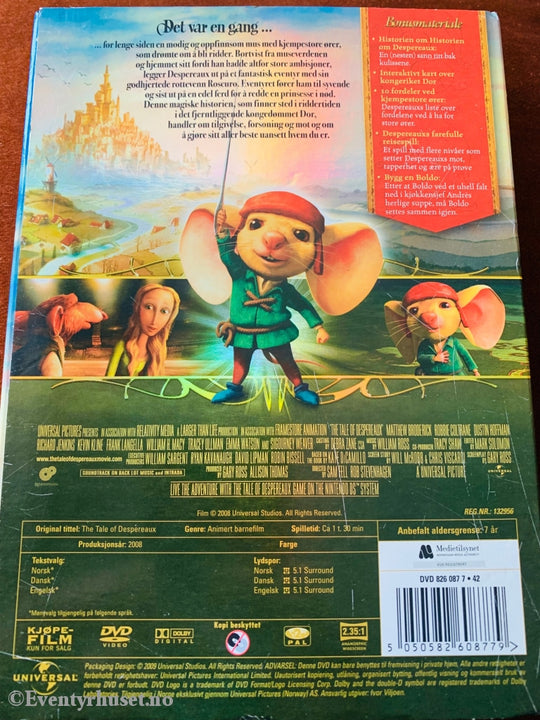 Historien Om Despereaux. Dvd Slipcase.