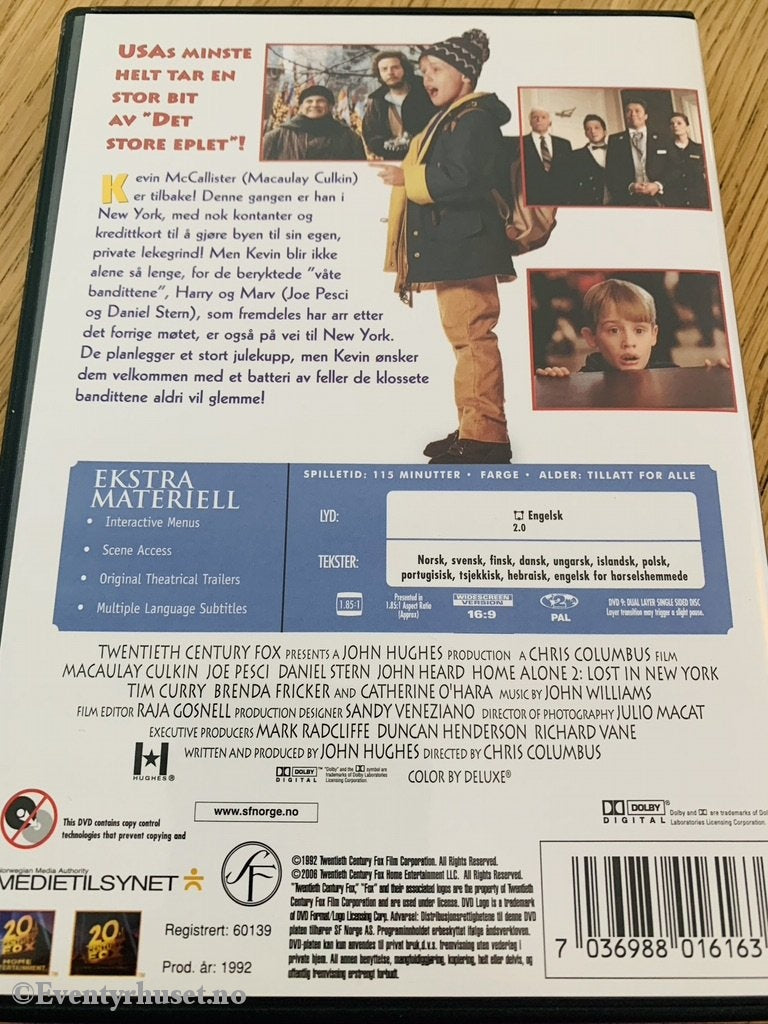 Hjemme Alene 2. Dvd. Dvd