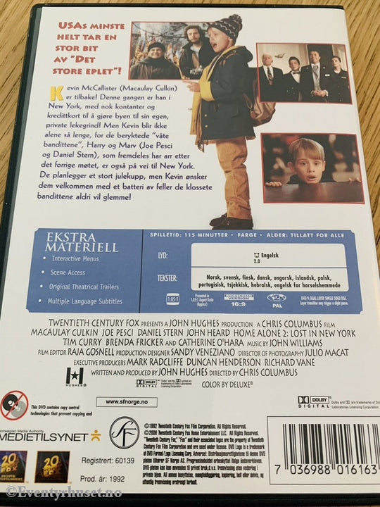 Hjemme Alene 2. Dvd. Dvd