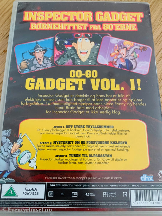 Inspector Gadget Vol. 1. Episode 1-3. Dvd. Dansk Utgave. Dvd