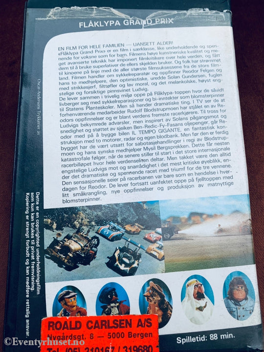 Ivo Caprino. Flåklypa Grand Prix. Vhs Big Box.