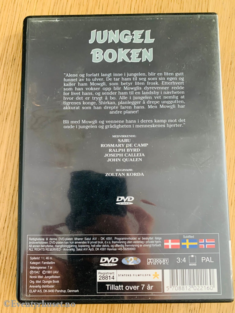 Jungelboken. 1942. Dvd. Dvd