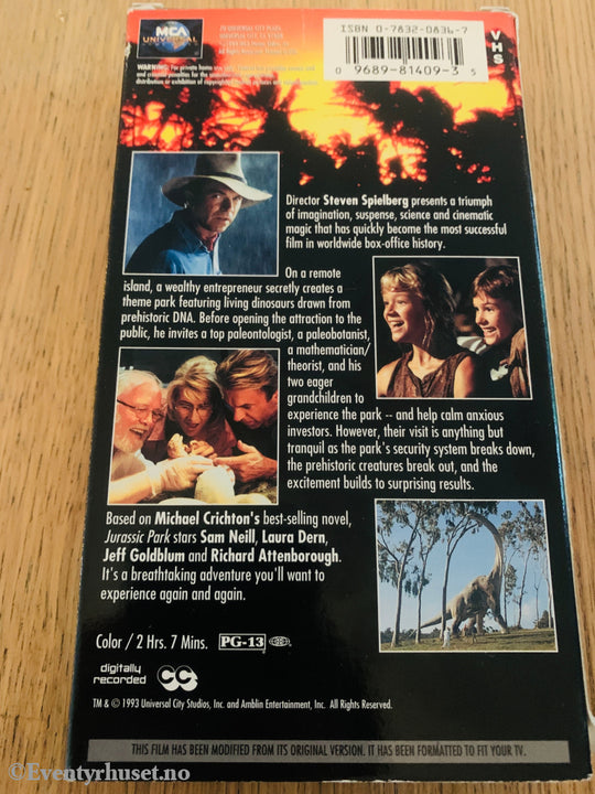 Jurassic Park 1993 VHS.