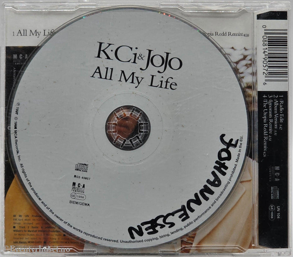 K-Ci & JoJo – All My Life. Musikk-CD.