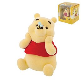 FLOCKED WINNIE THE POOH FIGURINE H: 9,5 CM.