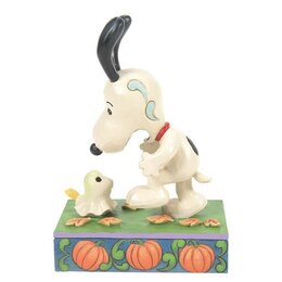 SPOOKY ENCOUNTER (SNOOPY SCARED BY WOODSTOCK GHOST), 14 CM.