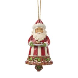 GINGERBREAD SANTA BELL HANGING ORNAMENT. 11,5 CM