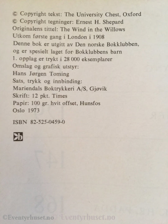 Kenneth Grahame. 1973 (1908). Det Suser I Sivet. Fortelling