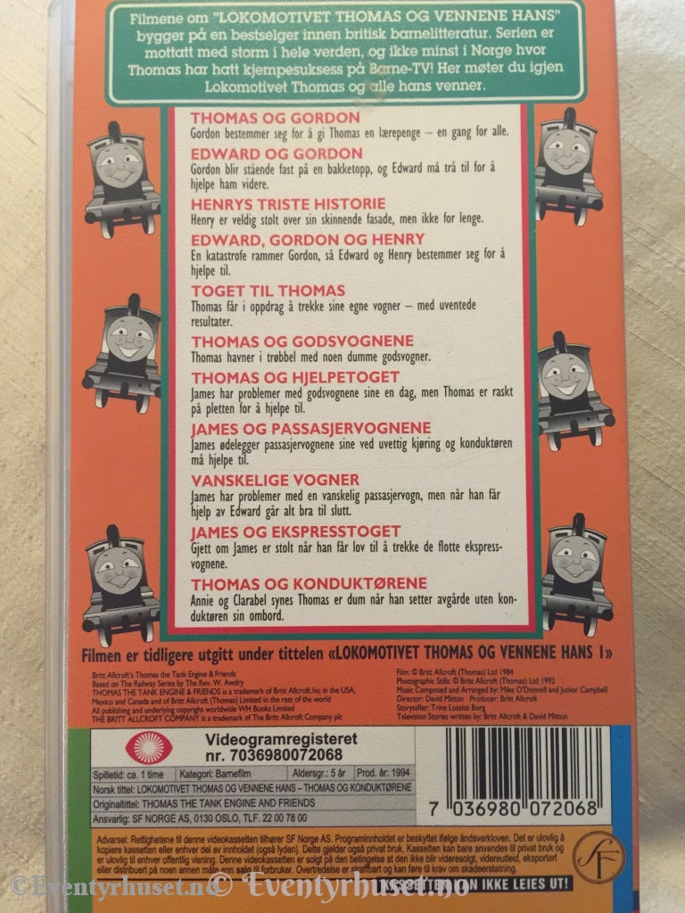Lokmotivet Thomas. Thomas Og Konduktørene. 1994. Vhs. Vhs