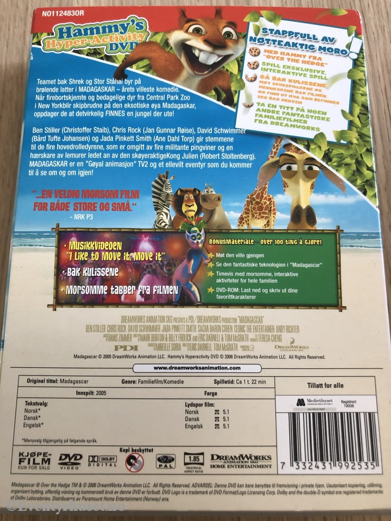 Madagaskar + Hammy. 2005. Dvd Samleboks.