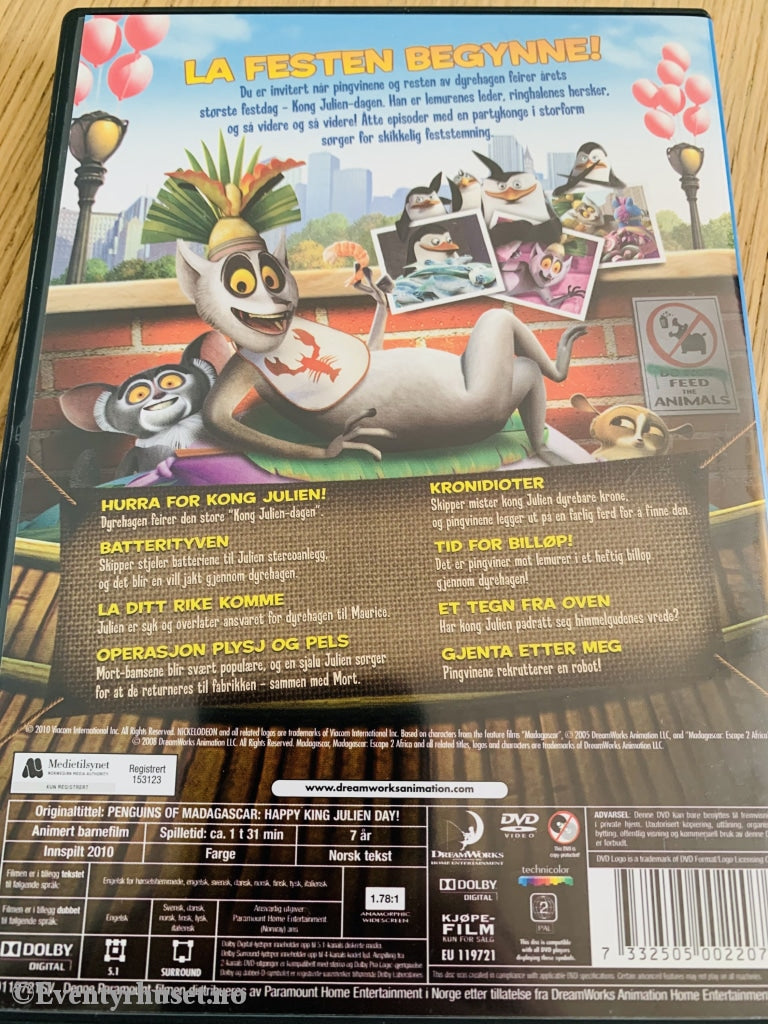 Madagaskar Pingvinene - Kong Julien Dag. 2010. Dvd. Dvd