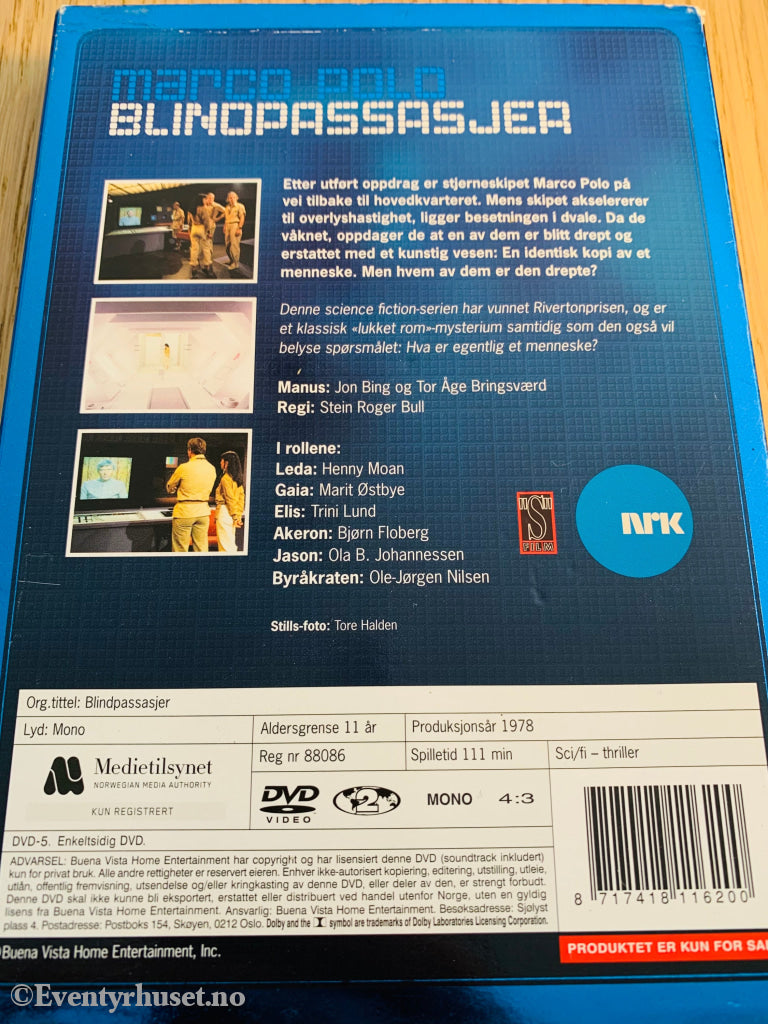 Blindpassasjer (Nrk). 1978. Dvd Slipcase.