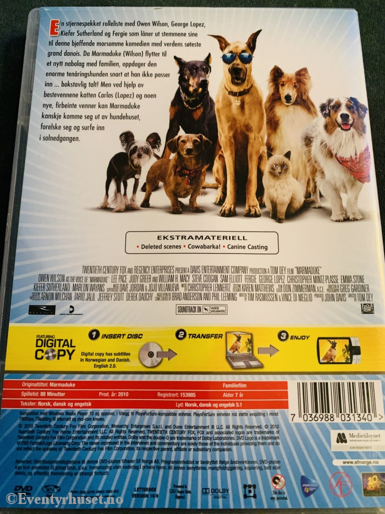 Marmaduke. 2010. Dvd. Dvd