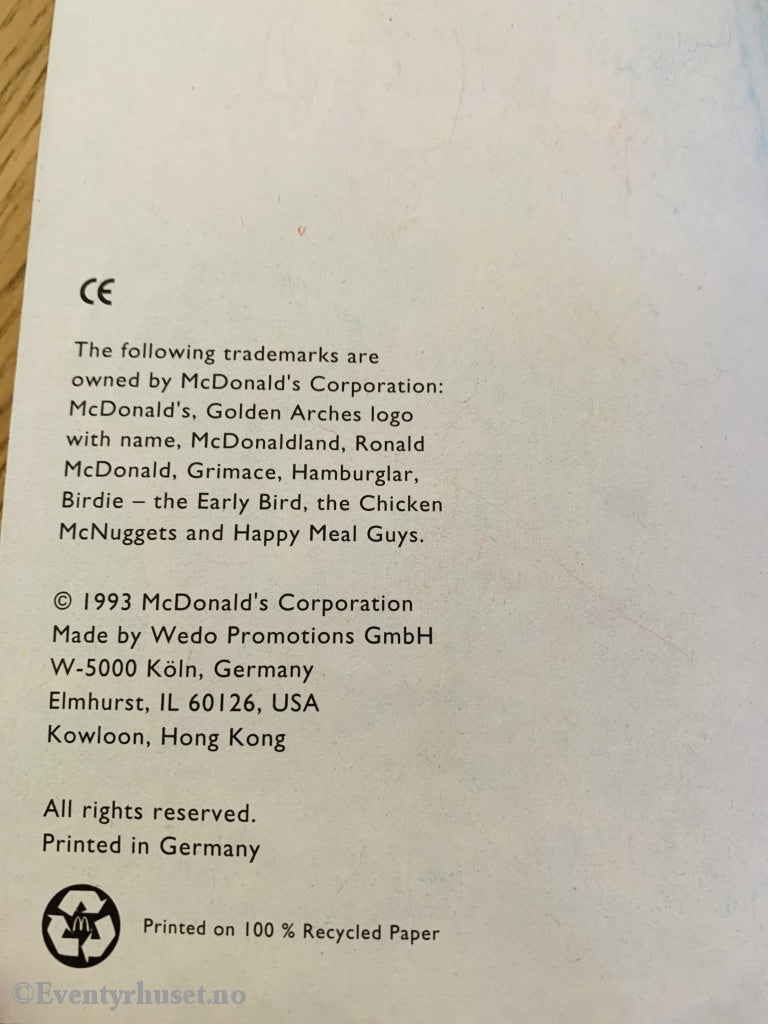 Mcdonalds Hobbyhefte. 1993. Brukt! Hobbybok