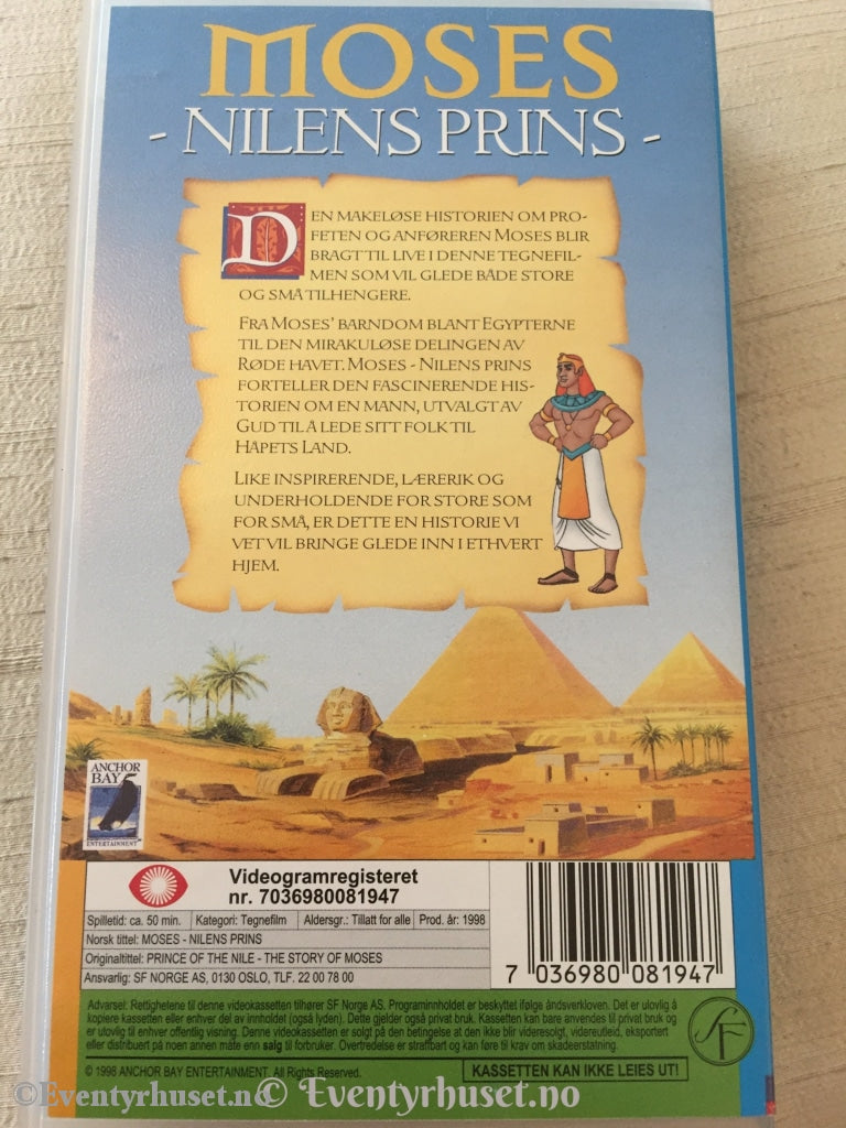 Moses - Nilens Prins. 1998. Vhs. Vhs