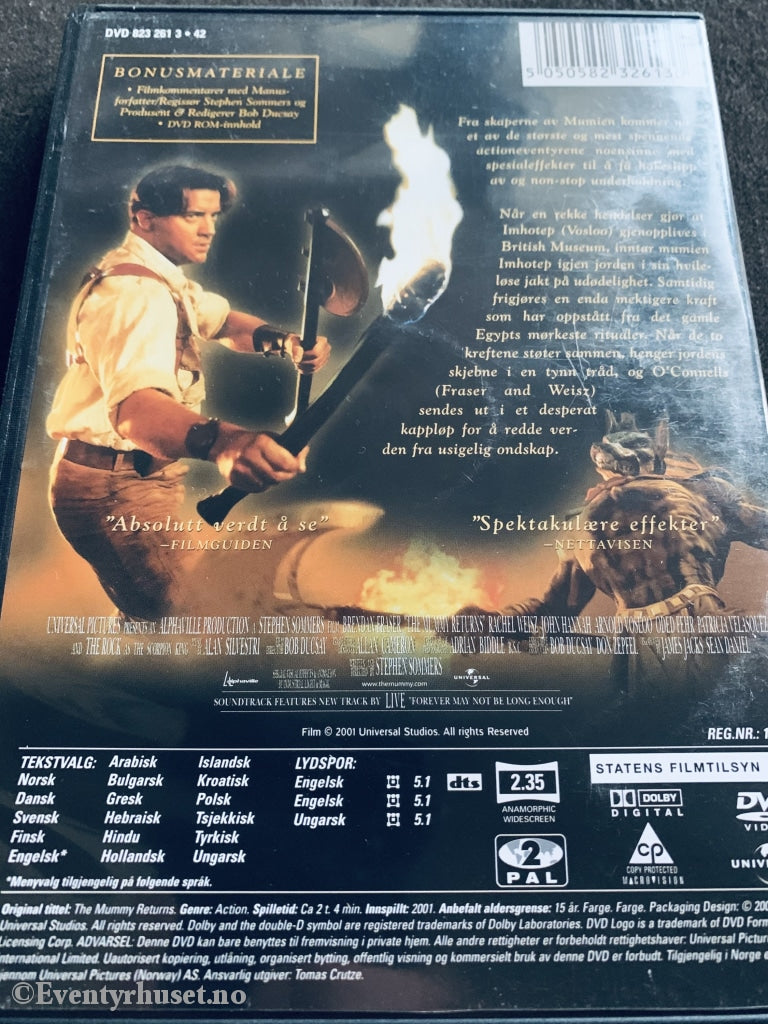 Mumien Vender Tilbake. 2001. Dvd. Dvd