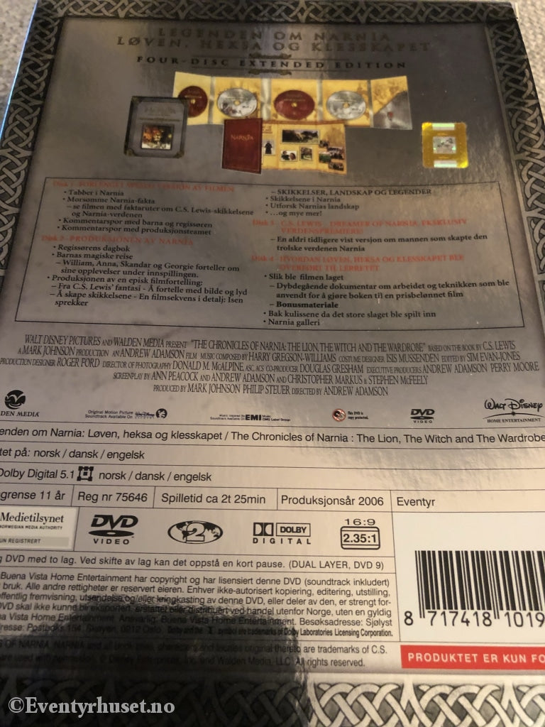 Narnia. Løven Heksa Og Klesskapet. 2006. Dvd Samleboks.