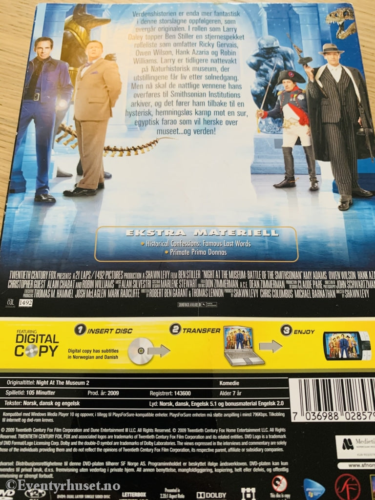 Natt På Museet 2. 3D Forside. Dvd Slipcase.