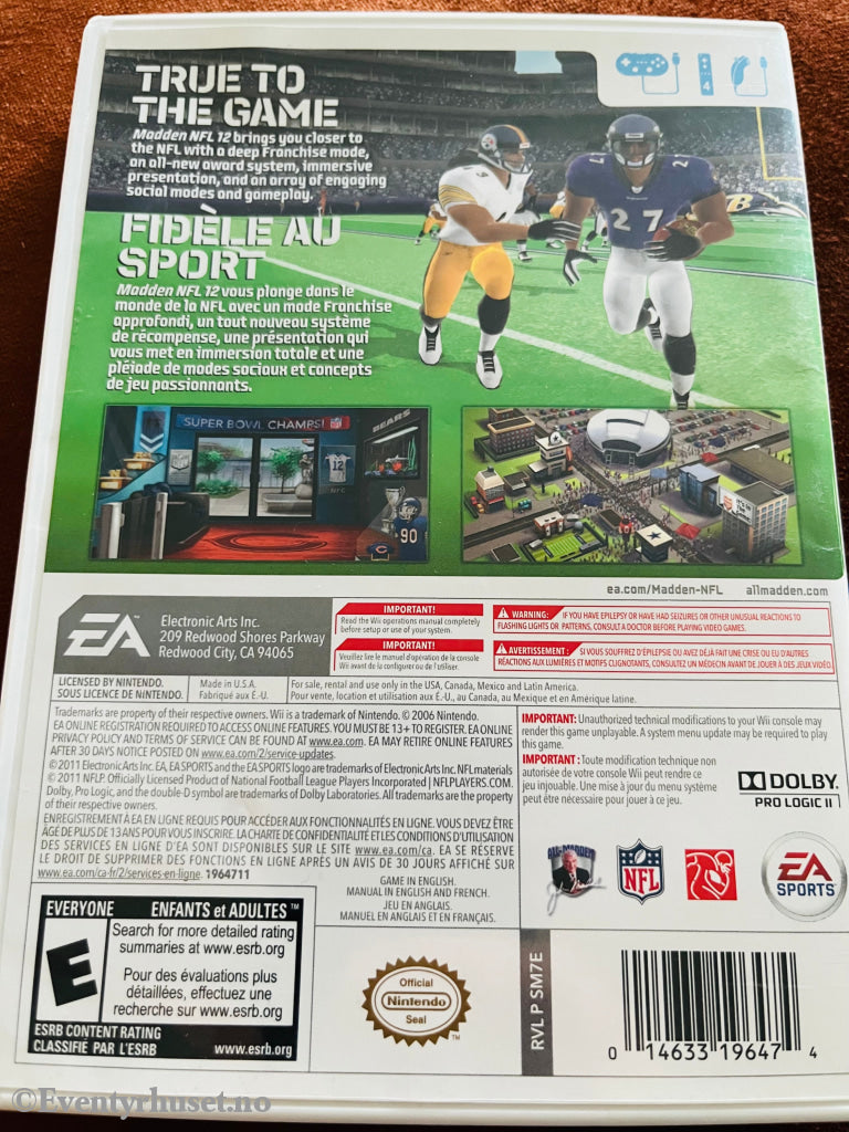 Nfl - Madden 2012. Nintendo Wii. Wii